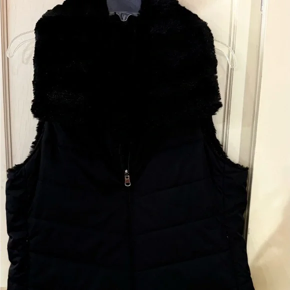 Women's reversible vest puffer and faux fur black size L - Picture 7 of 10